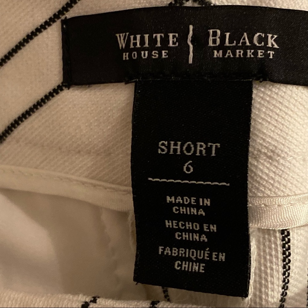 WHITE HOUSE BLACK MARKET | BLACK & WHITE STRIPED SHORTS SZ 6 - Picture 8 of 11